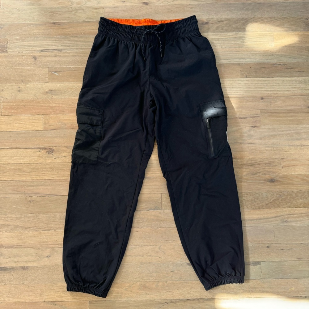 Nike Windbreaker Black Cargo Joggers Orange Accents S